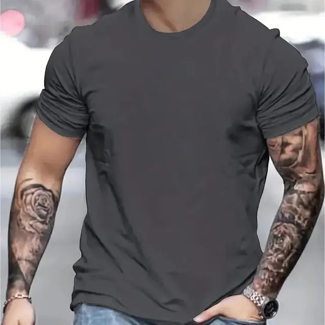 Herrer Basic Rundhals T-Shirt lavet af åndbart materiale Stilla
