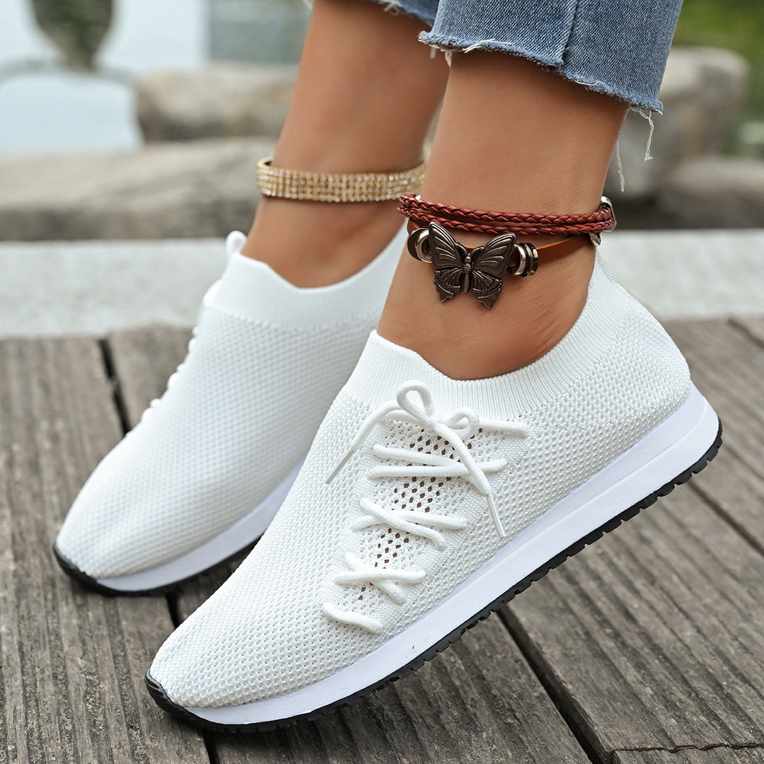 Dame Åndbare Sneakers med elastisk Overdel og skridsikker Sål Stilla