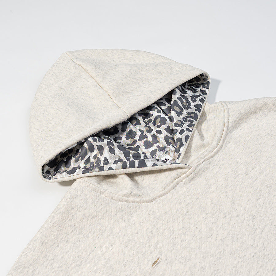 Kvinders afslappede hoodie med leopardprint-WBM