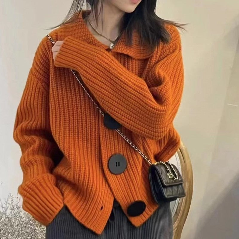 Kvinders cardigan med oversized pasform og store knapper Stilla
