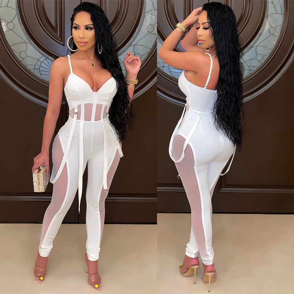 Dame Mesh-panel Jumpsuit Stilla