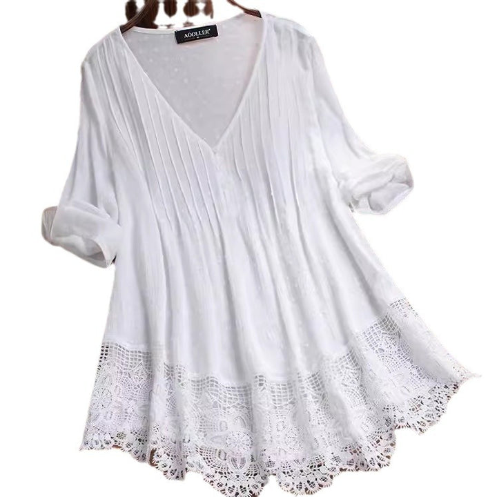 Kvinder Bohemian Spids Trim Top Stilla