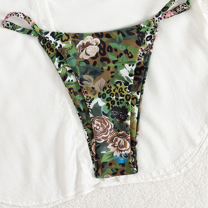 Dame Triangel-Bikini med floral camouflage-design Skovae