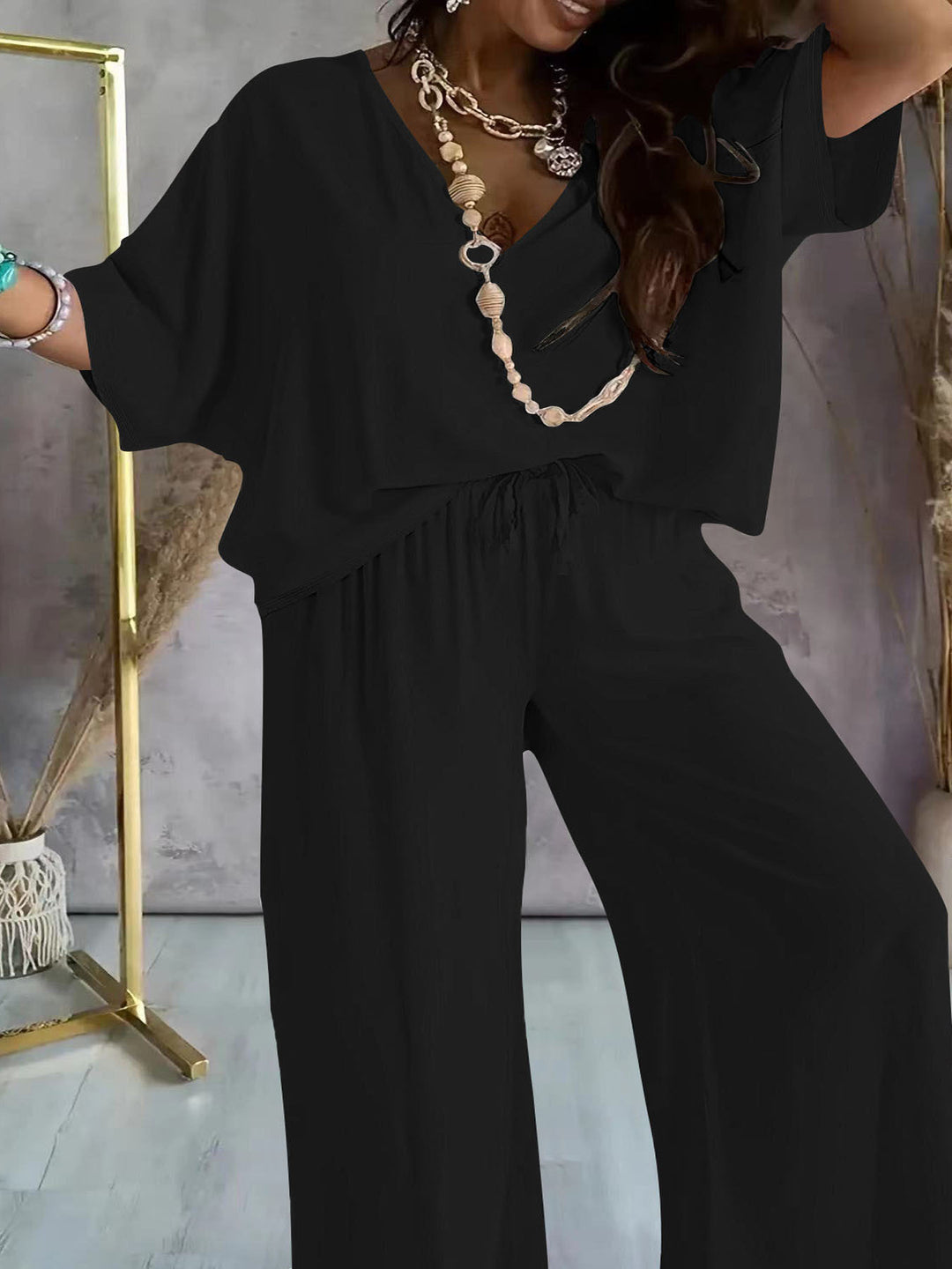Dame Relaxed Fit To-Delt Loungewear Sæt Stilla