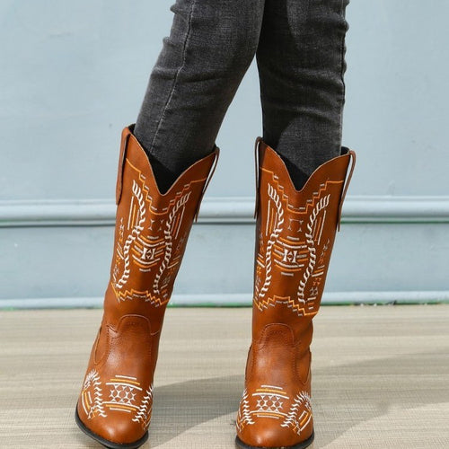 Dame Cowboystøvler med kunstnerisk broderi Stilla