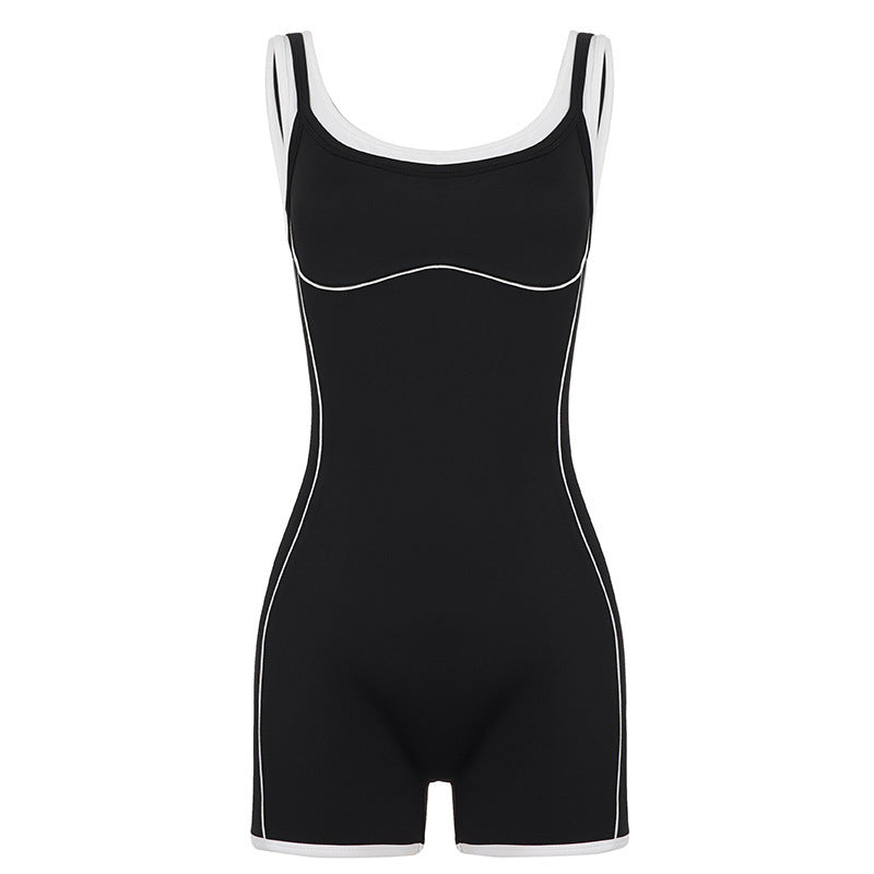 Dame sporty jumpsuit med justerbare stropper og åndbar funktion Skovae