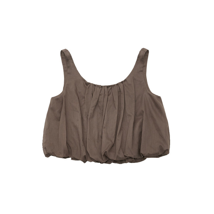 Dame Lagdeltet Cropped Top med flydende snit og raffinerede folder Stilla