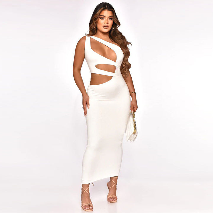 Dame Cut-Out Maxikjole med asymmetrisk design og figursyet snit Stilla