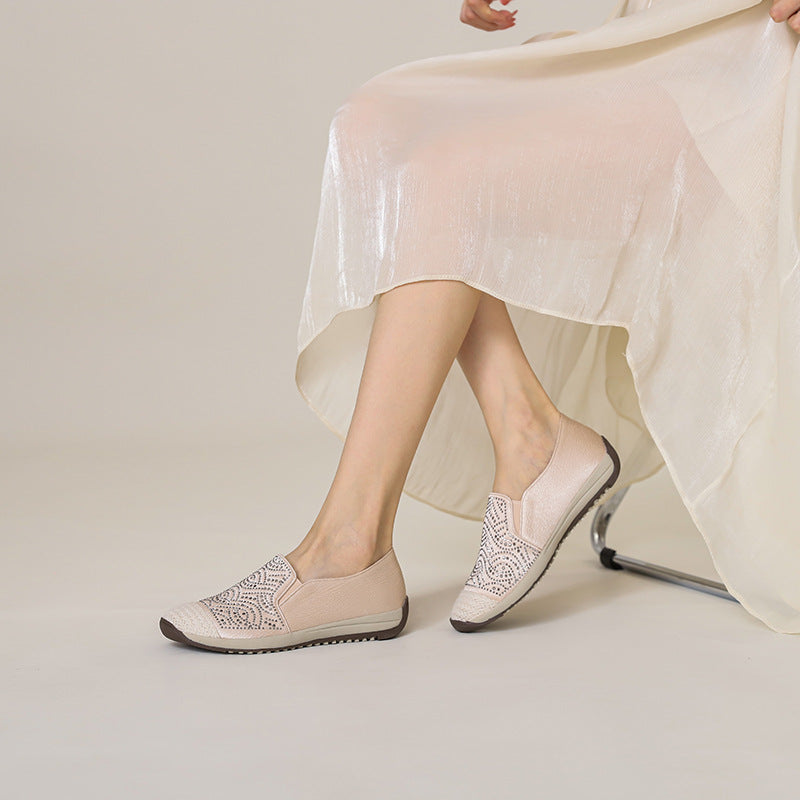 Dame Slip-On sko med funklende strass-applikationer og polstret indersål Stilla