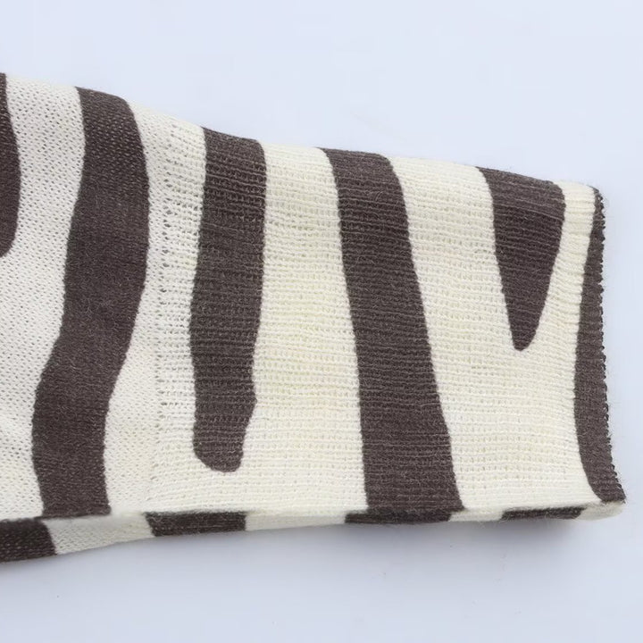Dame trendy sweater med zebramønster Stilla