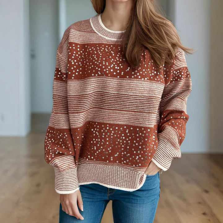 Dame mode sweatshirt med glitrende pailletten applikationer Stilla