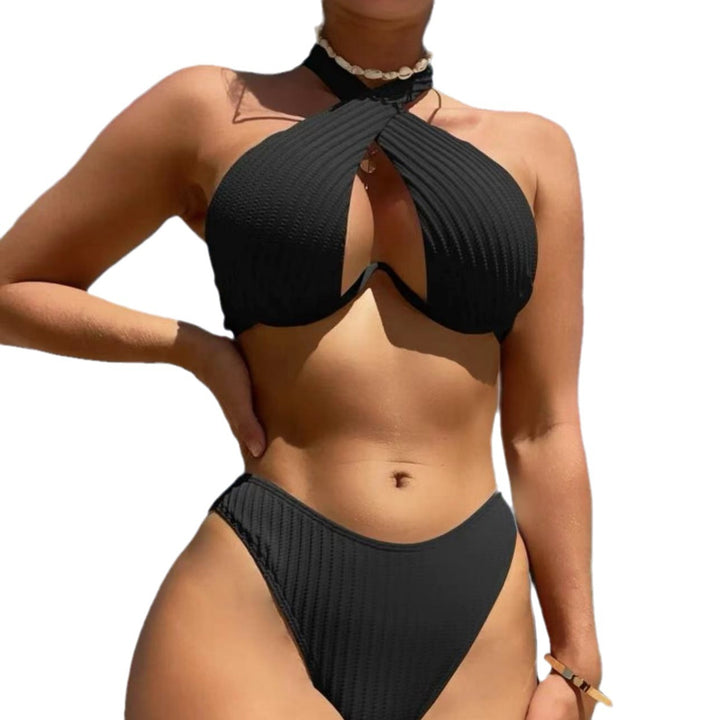 Dame Bikini-sæt med innovativt vikledesign og høj talje Stilla