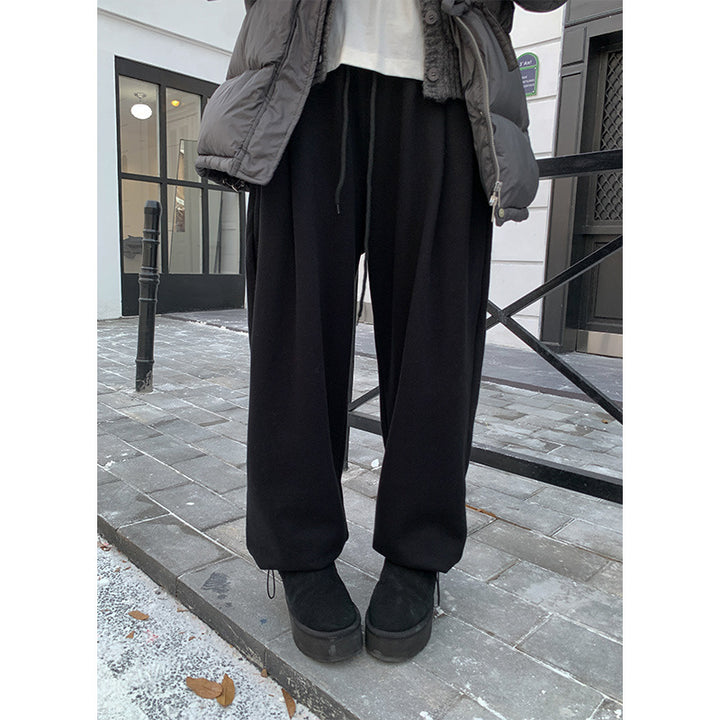 Dame bred Palazzo-bukser med elastisk talje og elegant plisseedetalje Stilla
