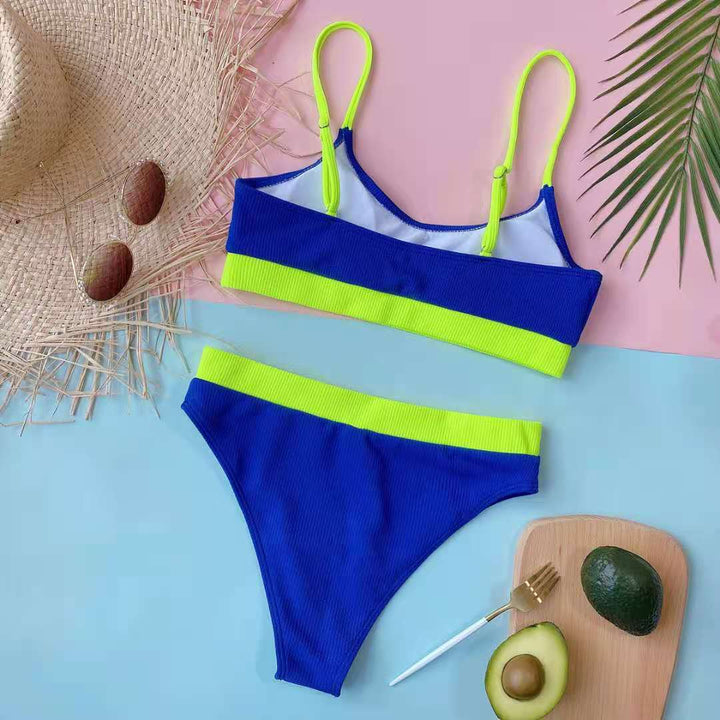 Dame Rib-Højtaljede Bikini-Sæt Stilla 1750838445