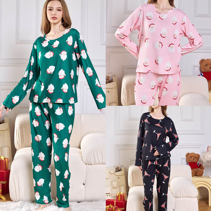 Dame Blødt Pyjamasæt med sødt julesdesign Stilla
