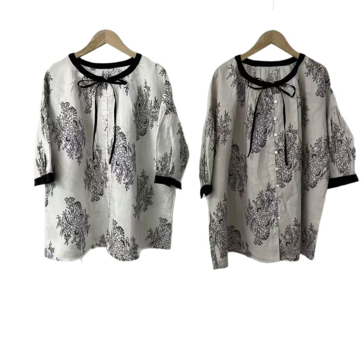 Dame Floral Print Linned Tunika Stilla