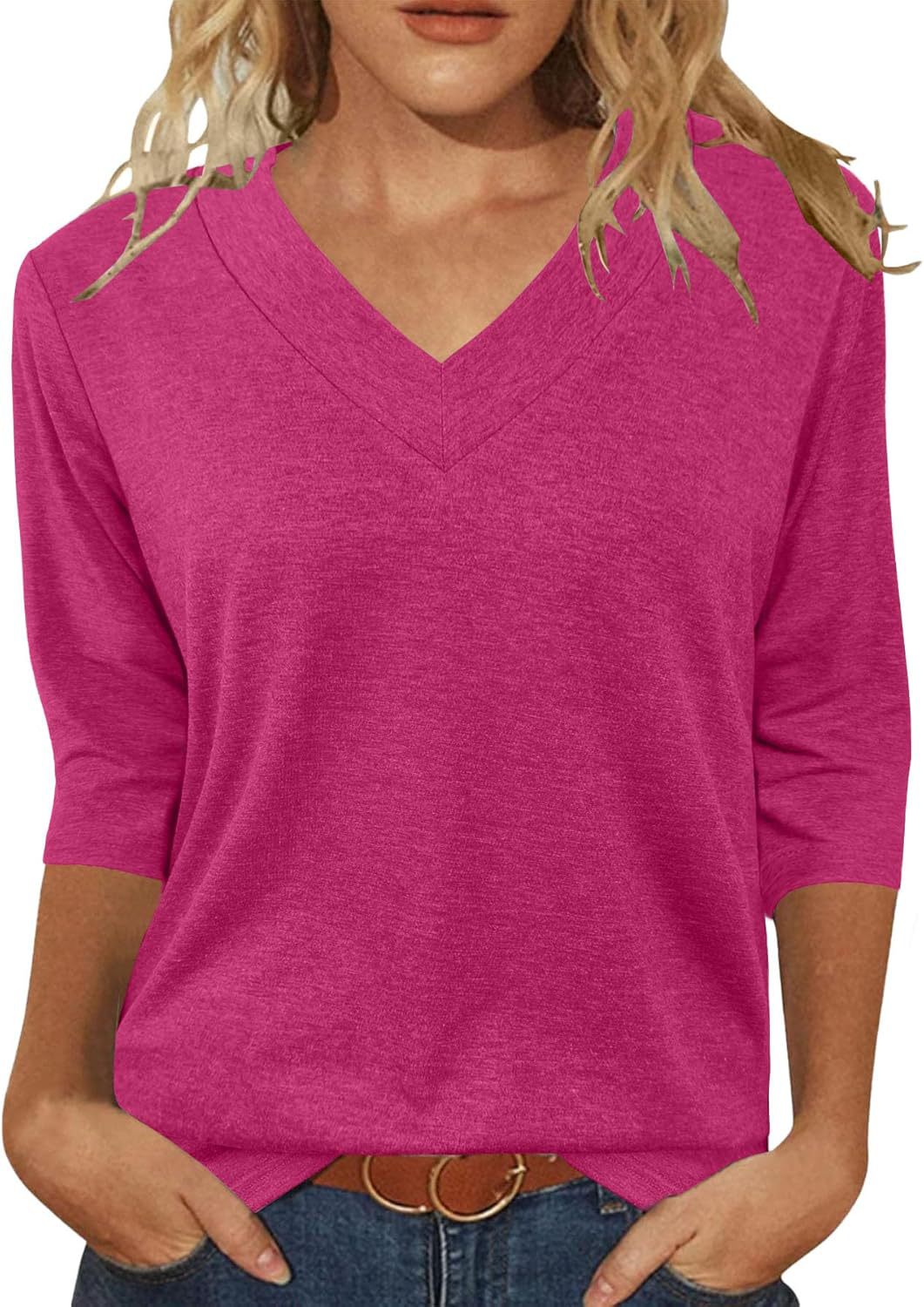 Dame Relaxed Fit V-Udskærings Top Stilla
