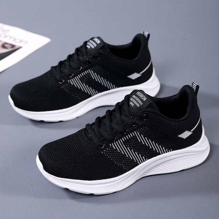 Dame nan let strik-fitness sneakers med sømløst overmateriale, adaptiv EVA-dæmpning og ergonomisk hælpolstring Skovae