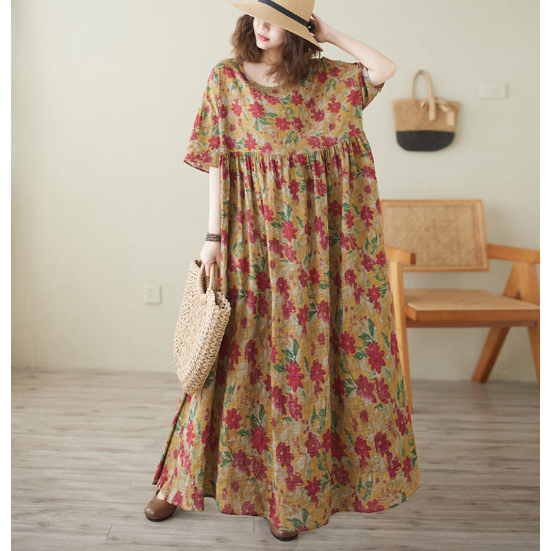 Dame Flydende Blomster Maxi Kjole med Lomme Accent Stilla