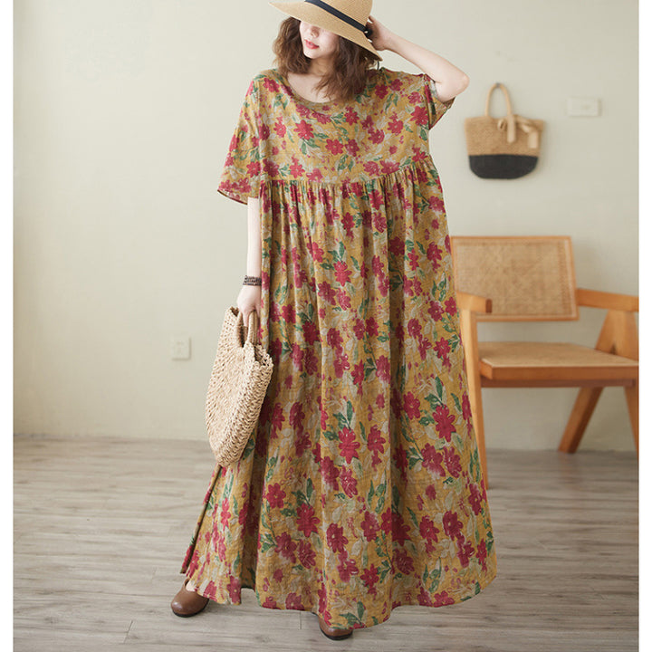 Dame Flydende Blomster Maxi Kjole med Lomme Accent Stilla