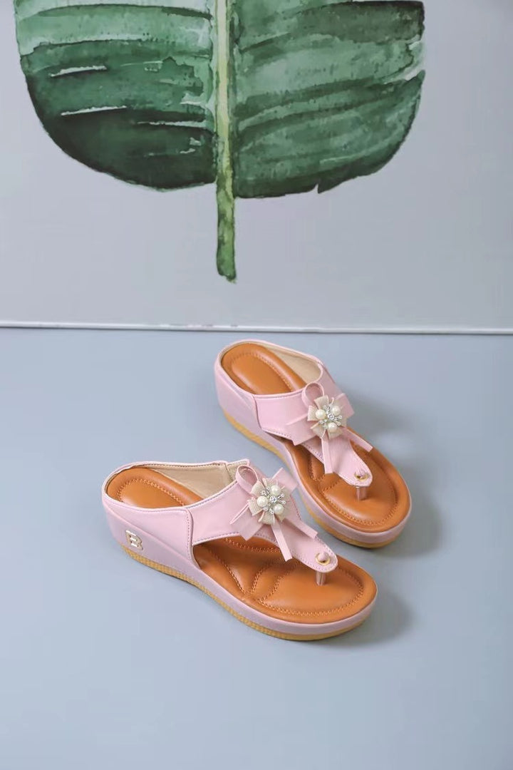 Dame Wedge-sandaler med elegant blomsterdekoration og skridsikker sål Stilla