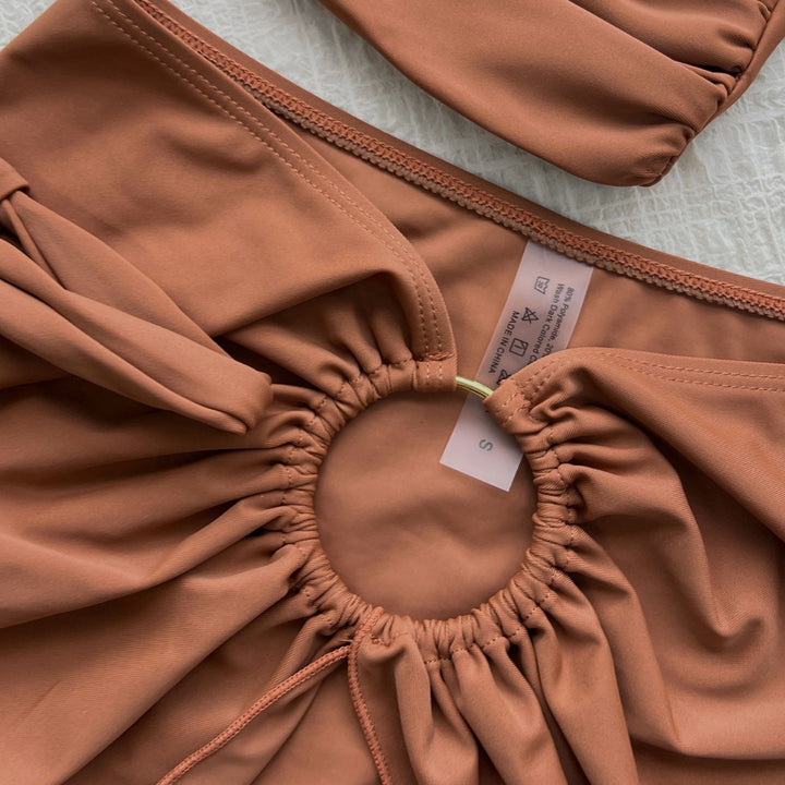 Dame bikini-sæt med elegant knude-overdel og høj bånd Stilla