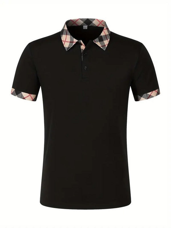 Herrer polo shirt med kontrastfarvet krave og moderne mønster Stilla
