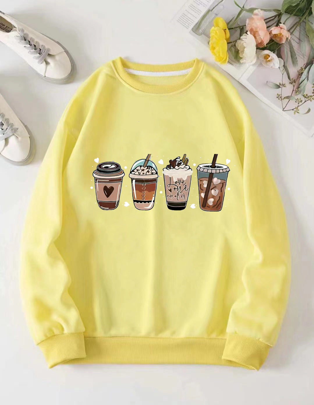 Kvindernes Komfortable Sweatshirt med Kaffemotiv Skovae