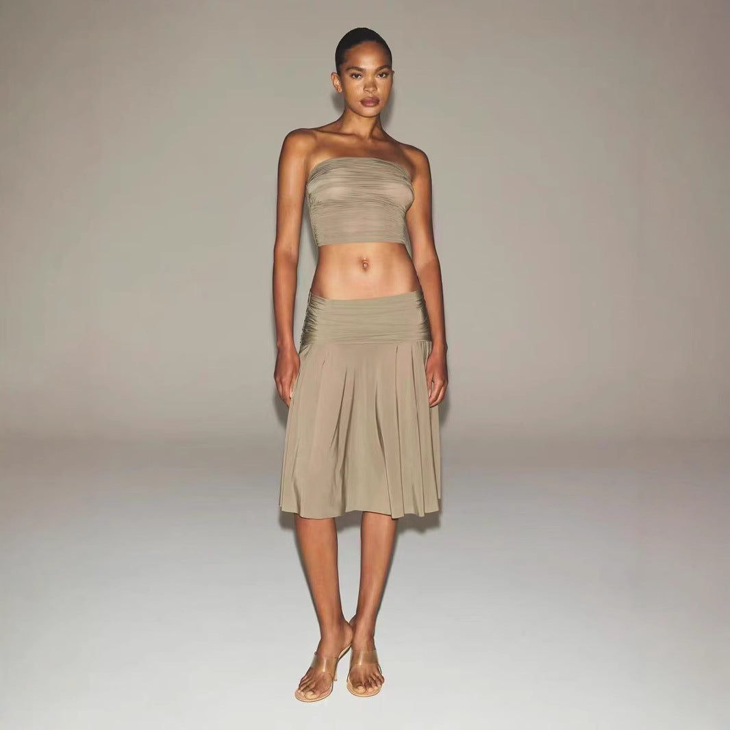 Damer Rynkning Strapless Top Stilla