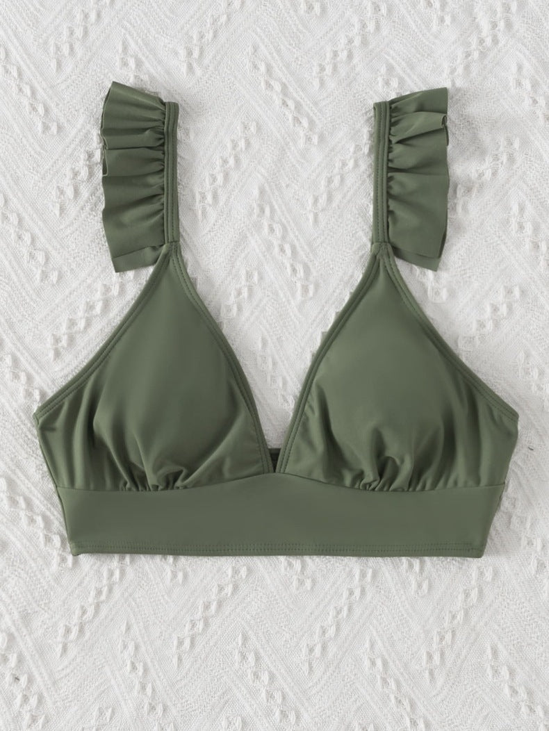 Dame trekant-bikini top med flæse detaljer Skovae