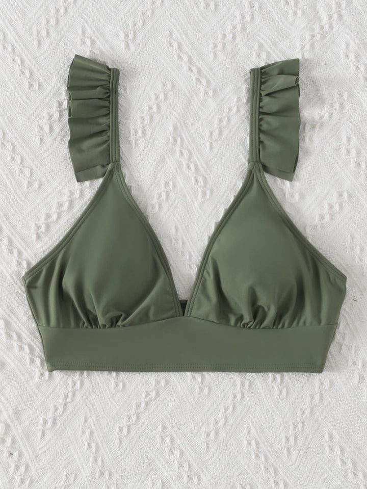 Dame trekant-bikini top med flæse detaljer Skovae