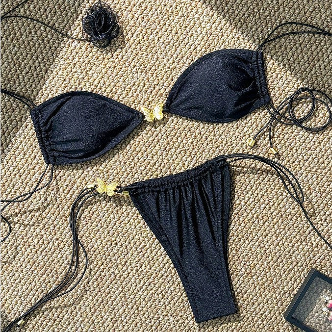 Dame skinnende Triangel Bikini Sæt Stilla 1750840055