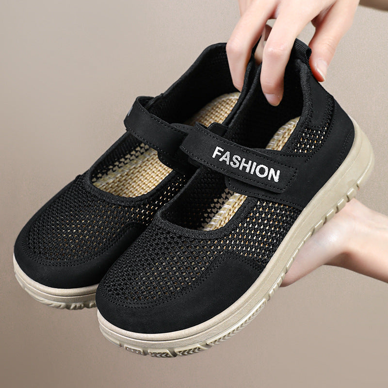 Dame Komfortable Sneakers med justerbar velcrolukning og åndbar netoverflade Stilla