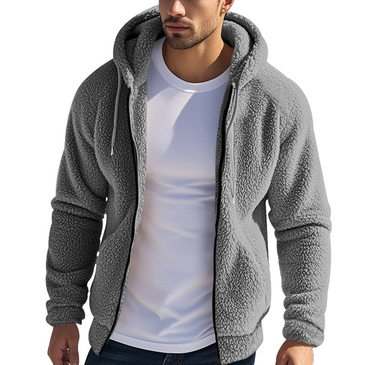 Herre fleece-hoodie med sidelås og kvalitetsmateriale Stilla