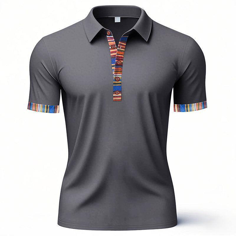 Herre polo shirt med farverig krave og ærmekant Stilla