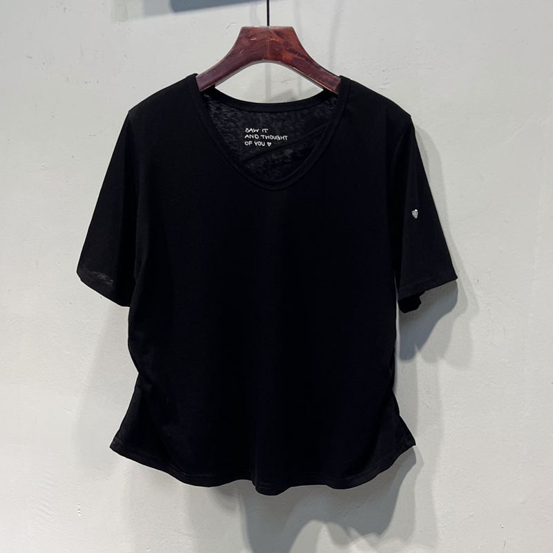 Dame Relaxed Fit V-Hals Korte Ærmer T-Shirt Stilla