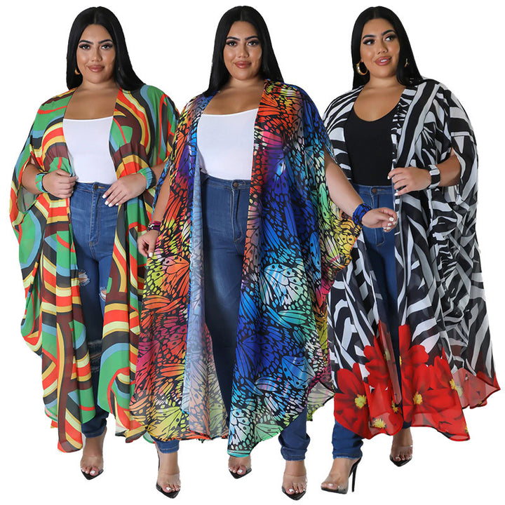 Dame farveintensiv kimono med luftig pasform Stilla