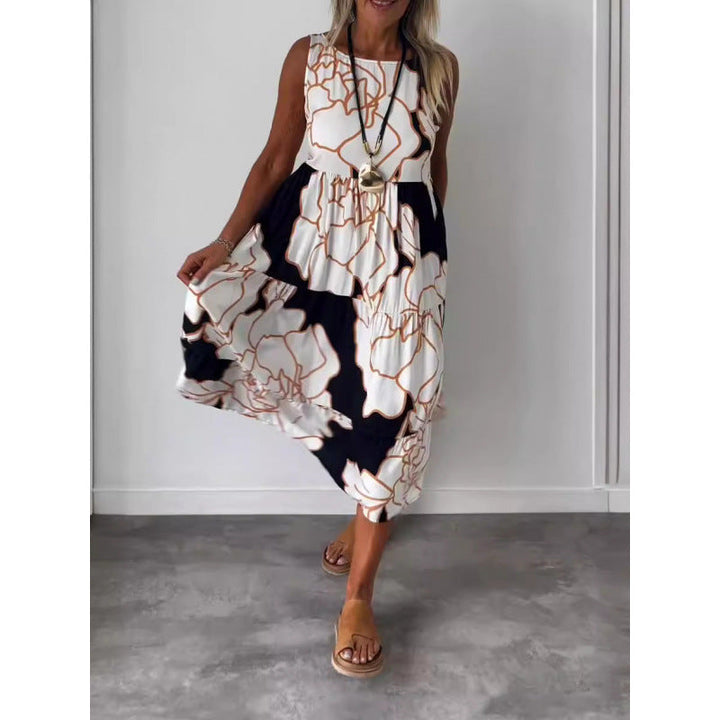 Stilla | Tie-Dress Motefulltrykk Uden Ermer Tie Kjole