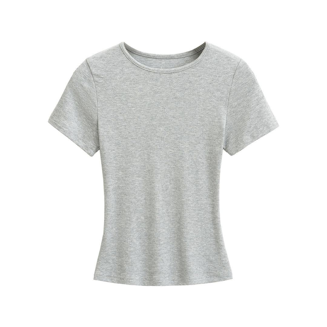Dame klassisk rib T-shirt med let oversize snit Stilla