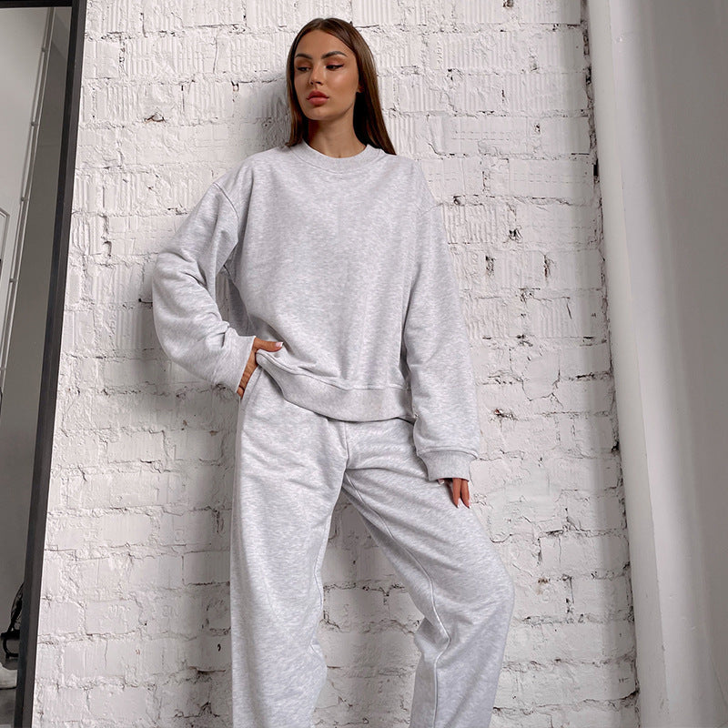 Dame afslappet Sweatpants-sæt med høj talje og brede ærmer Stilla