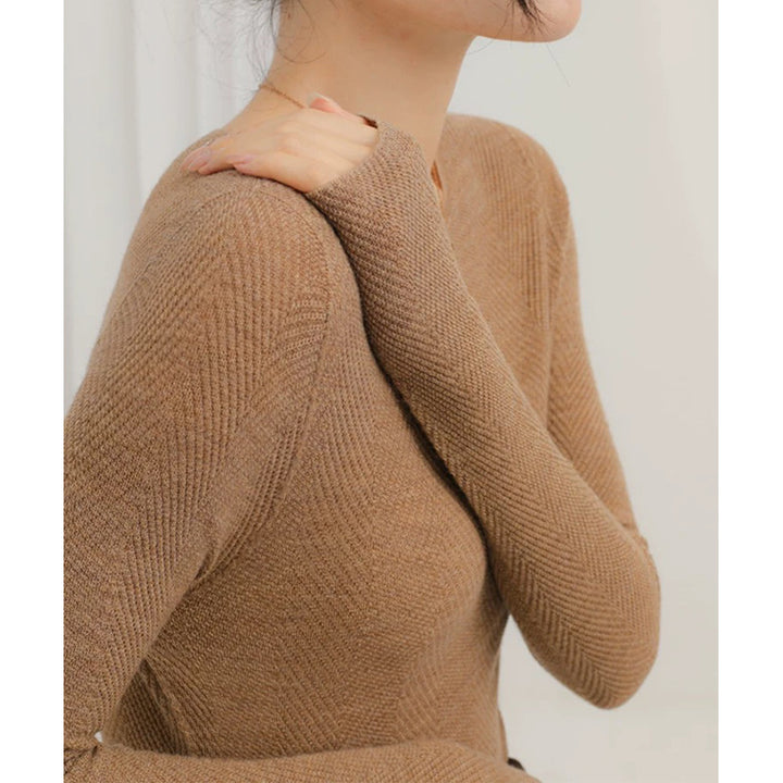 Dame Kvalitets Longsleeve Top med struktureret mønster Stilla