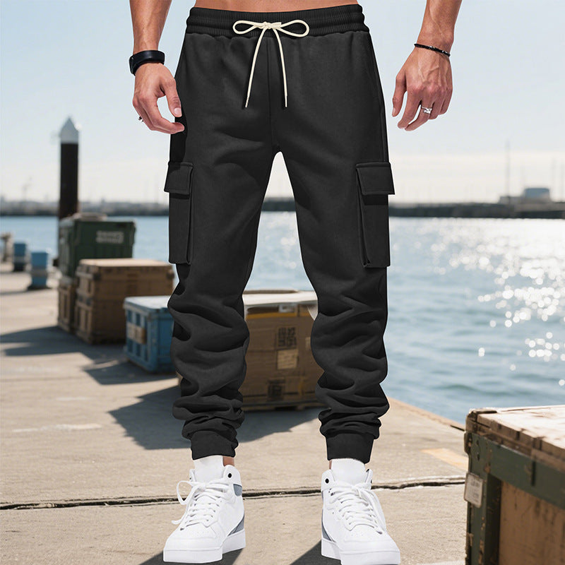 Herrer Cargo-joggingbukser med elastisk linning og funktionelle lommer Stilla