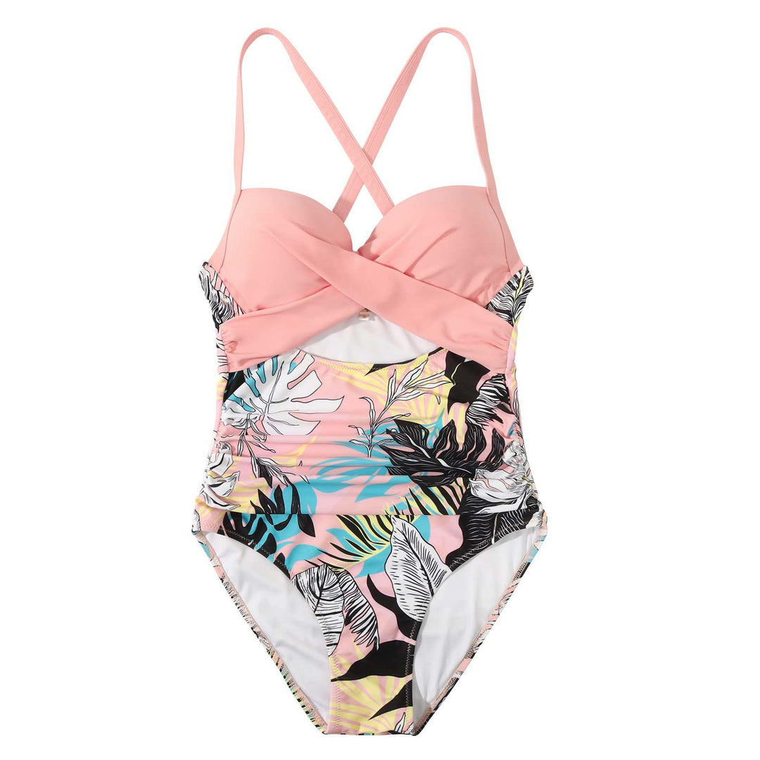 Femme Cut-Out Krydsryg Énstyks Badedragt Stilla
