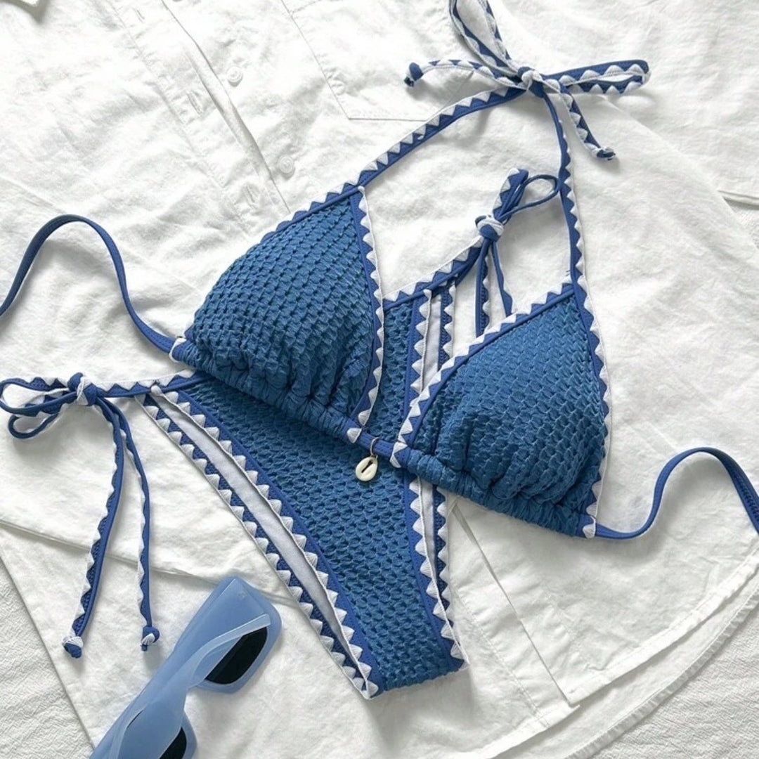 Dame Triangel-Bikini med flæser Skovae