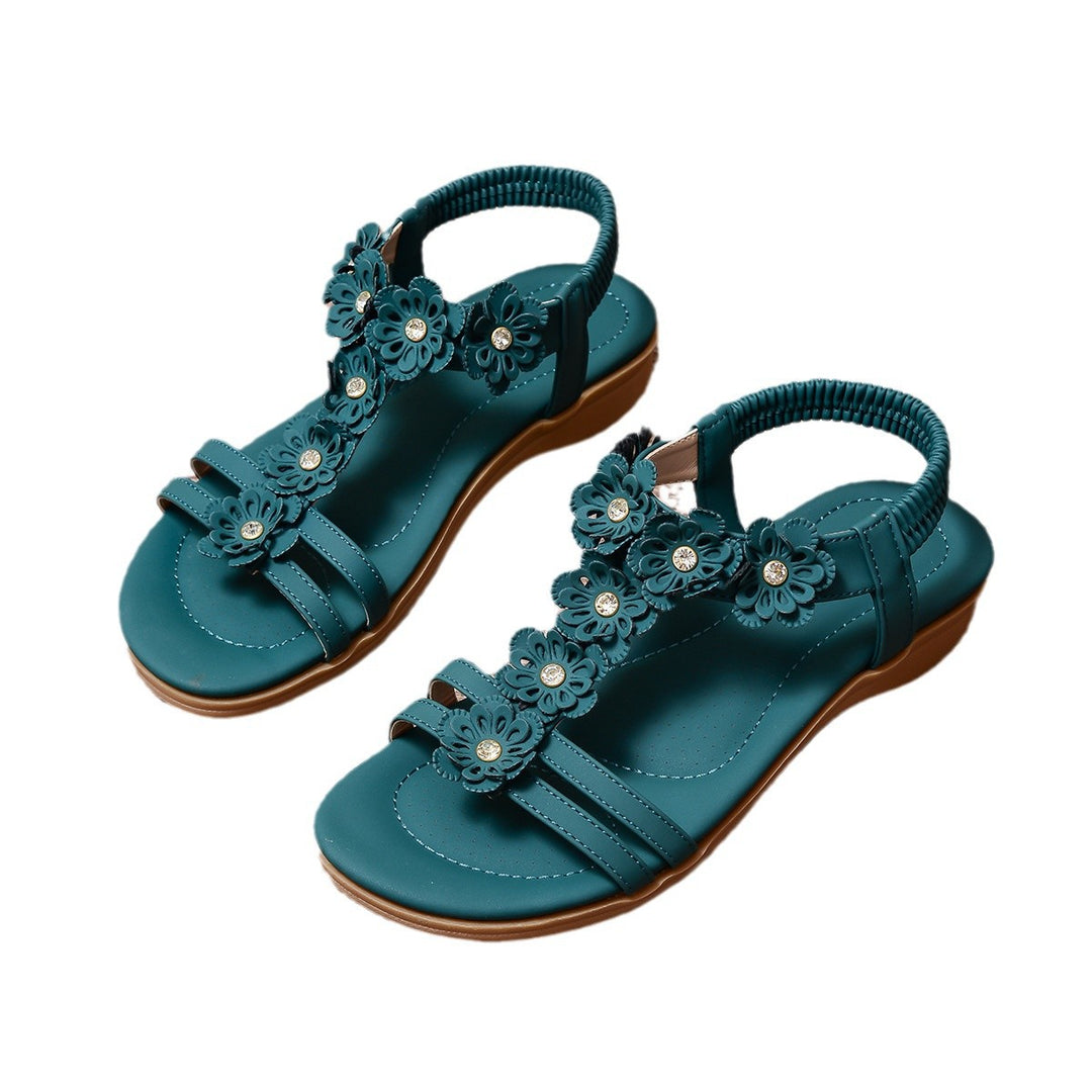 Dame Florale Sandaler med skridsikkert sål og behageligt fodseng Stilla