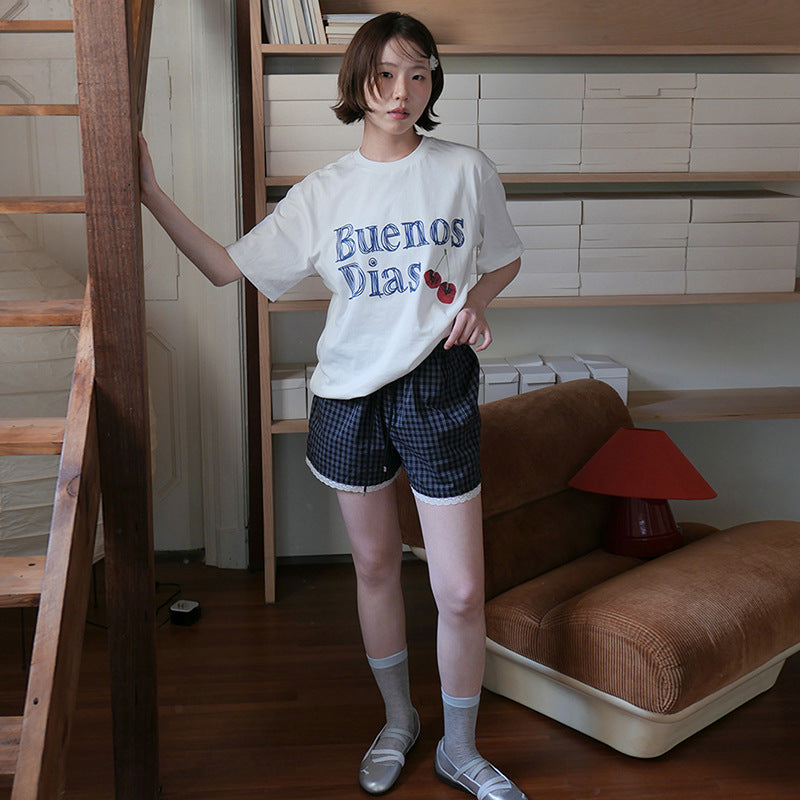 Dame afslappet T-shirt med grafisk print og komfortabel oversized pasform Stilla