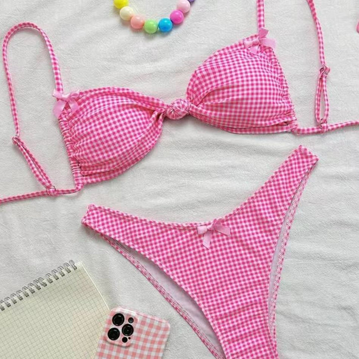 Dame bikini-sæt med flæse detaljer og justerbare stropper Skovae