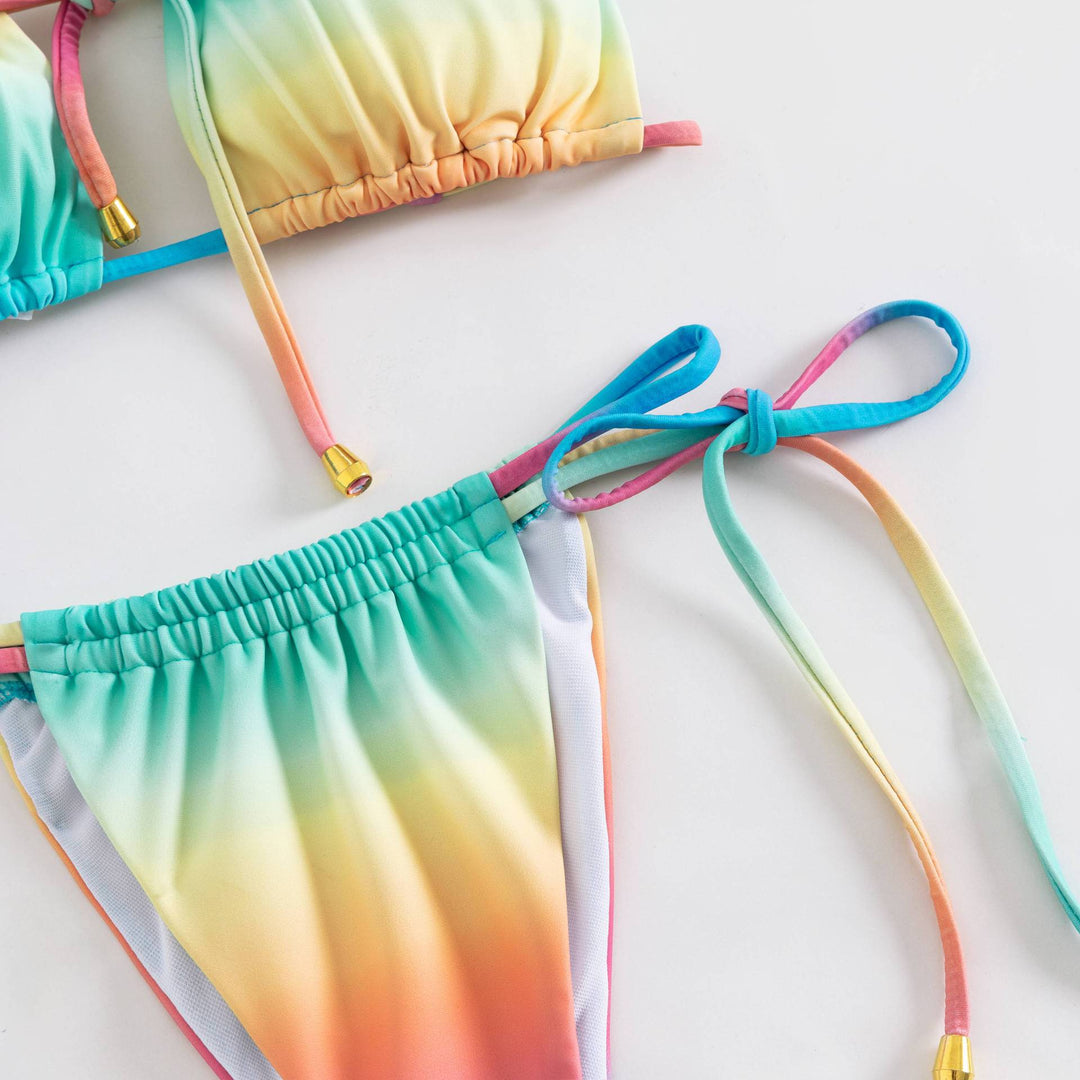 Dame Triangel-Bikini-Sæt med moderigtig Ombre-effekt og justerbare stropper Stilla