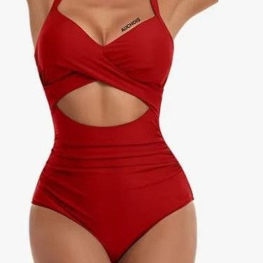 Dame Én-delt Bikini med moderigtig Cut-Out og Dyreprint Skovae