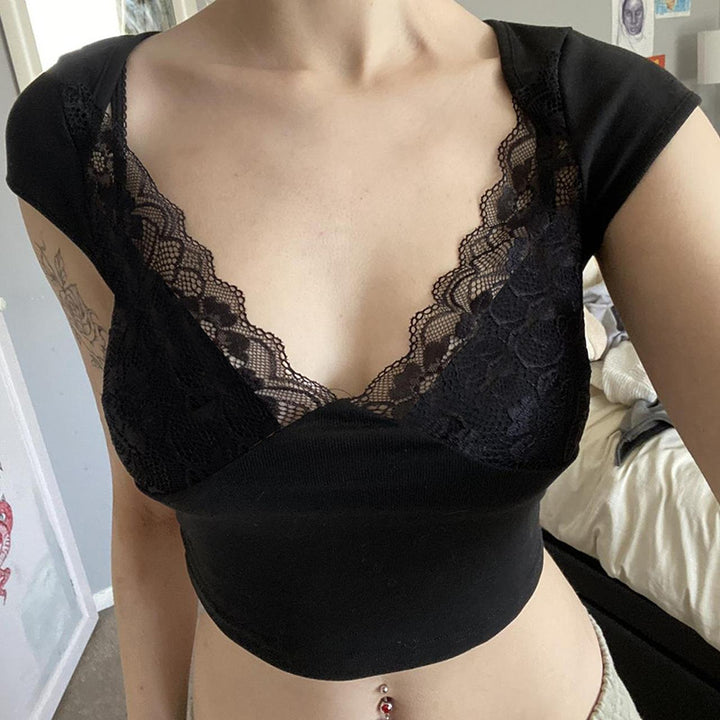 Dame Spids-Bustier med raffineret netdesign Skovae